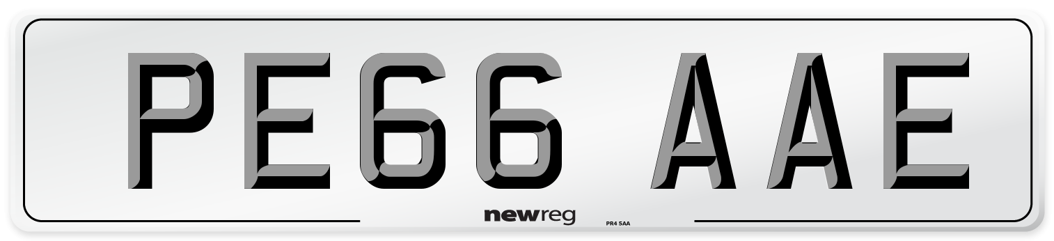 PE66 AAE Number Plate from New Reg